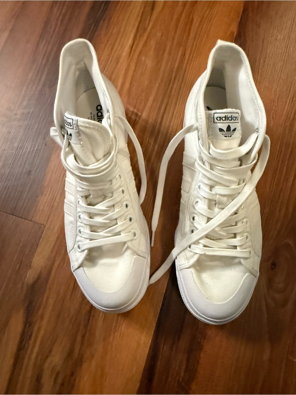 adidas White High-Top Canvas Sneakers for women nwot